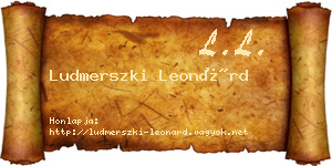 Ludmerszki Leonárd névjegykártya